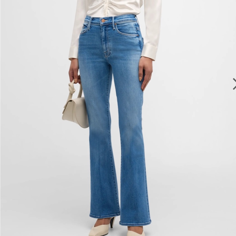 MOTHER Blue Flare Wide Leg Jeans